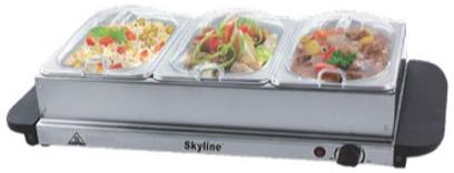 Skyline Stainless Steel Buffet Server, Shape : Rectangulat