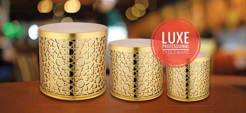 Luxe Stainless Steel Riser Set, for Display, Pattern : Laser Cut