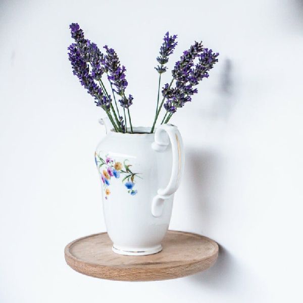 Round Polished Wooden Flower Pot, for Decoration, Size : Standard