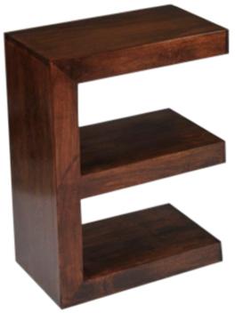 Wood Polished E Shaped Bookcase, Color : Brown