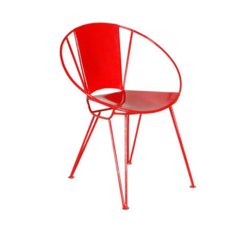 Polished Garden Iron Chair, Color : Red