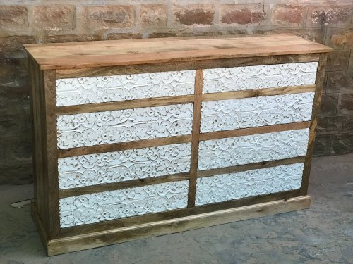 Rustic Solid Wood Sideboard, for Furniture, Home Use, Pattern : Plain