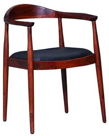 Wooden Armrest Chair, Color : Walnut