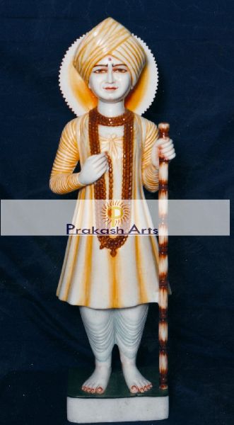 Polished Marble Jalaram Bapa Statue, for Garden, Home, Office, Shop, Packaging Type : Carton Box