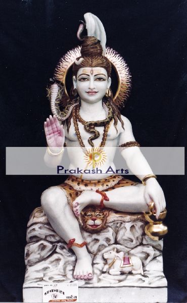 Marble Shiva Statue, for Temple, Home, Gifting, Garden, Pattern : Plain