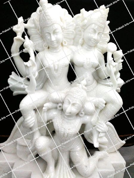 Marble Vishnu Laxmi Garuda Statue, for Garden, Home, Packaging Type : Carton Box, Thermocol Box