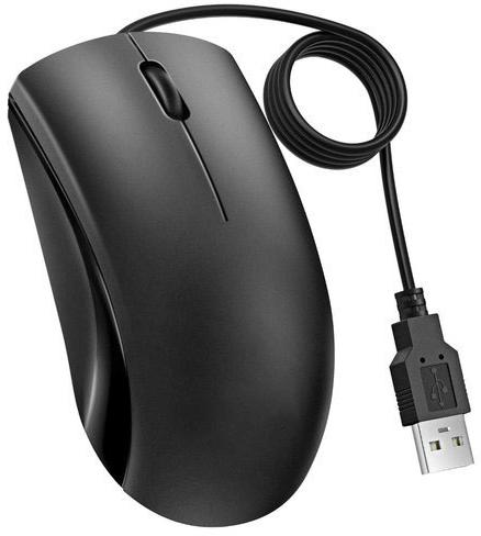 Plastic Computer Mouse, Color : Black