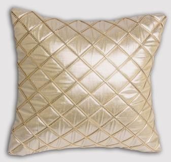 Designer Satin Golden Cushion Cover, Size : 16'X16'