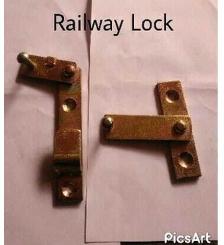 Sheet Metal Railway Lock, Color : Golden