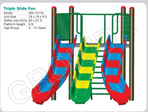 GROKIDS FRP Wave Slide,triple slide