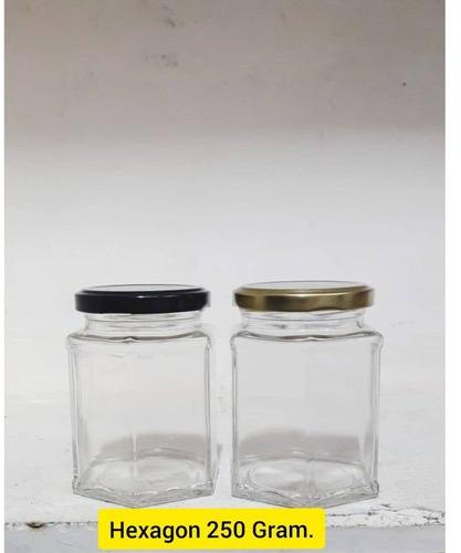 Glass Storage Jar Set, Shape : Hexagon