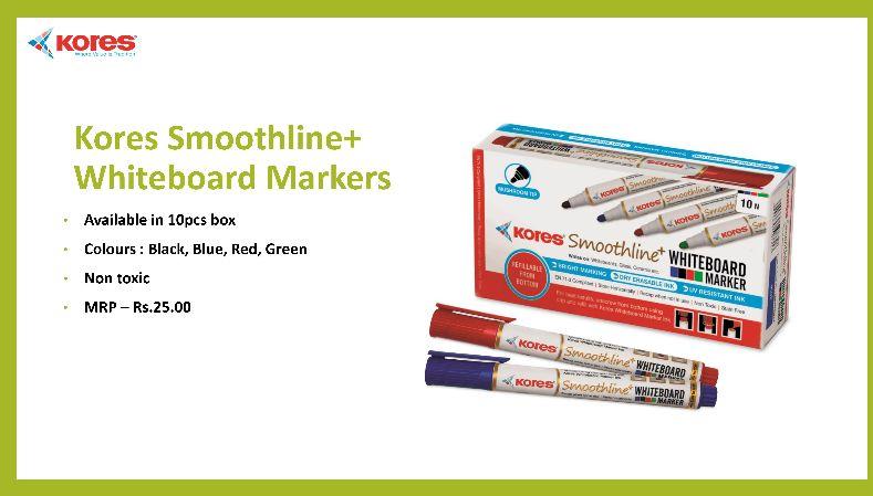 Plastic Kores Whiteboard Marker, for Writing, Feature : Leakproof, Light Weight, Low Odor, Non Toxic
