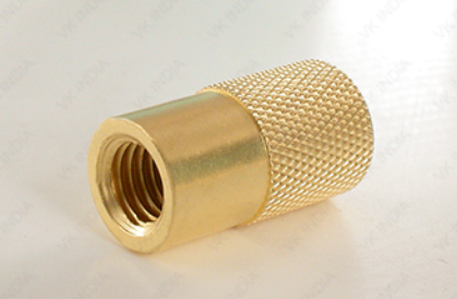 Brass Insert with Fine Diamond Knurling