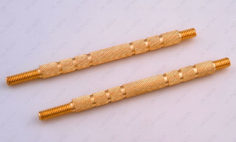 Brass Thread Stud Knurled, for Fittings, Color : Golden