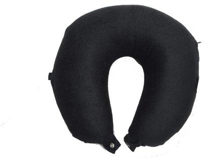 BLISSCO VELVET U Shape Foam Neck Pillow, Color : Black