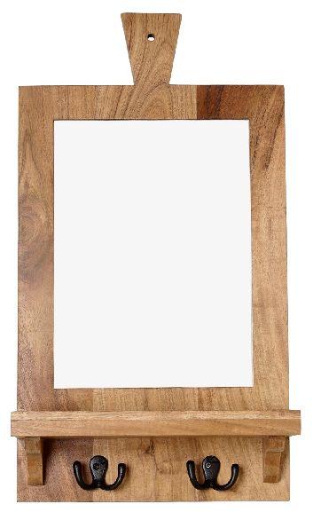 Wooden Wall Mirror with Shelf, for Home, Hotel, Office, Feature : Perfect Shape, Smooth Surface