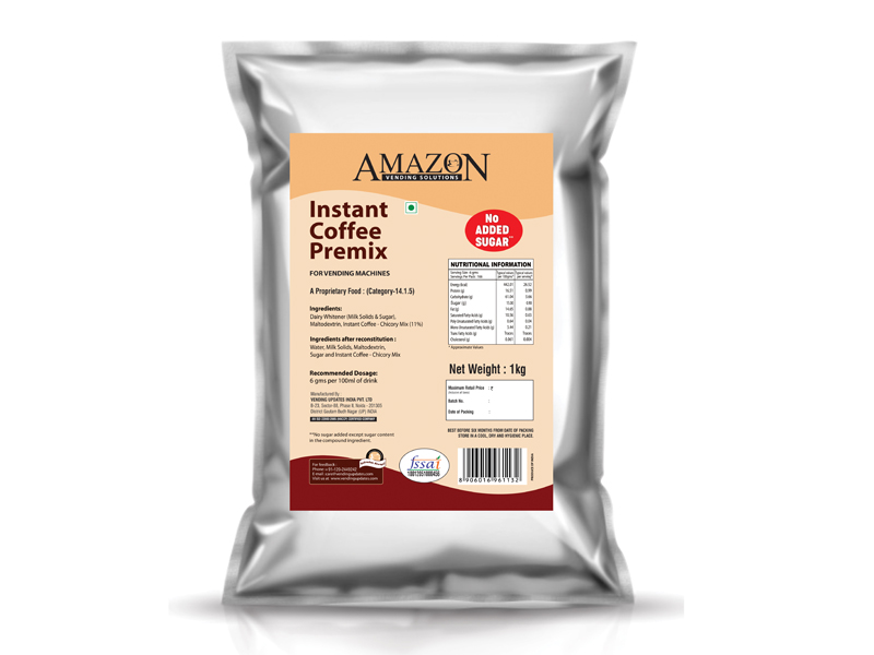 Amazon Sugar Free Instant Coffee Premix, Packaging Type Packet at
