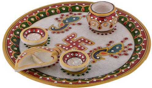 Marble pooja thali, Feature : Durable, Fine Finished