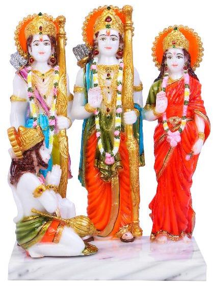 Polished Marble Ram Darbar Statue, for Home, Temple, Packaging Type : Carton Box, Thermocol Box