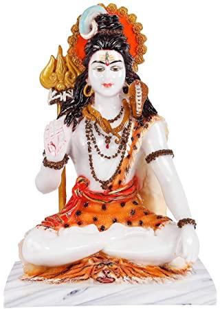 Marble Shiva Statue, for Worship, Temple, Interior Decor, Pattern : Plain