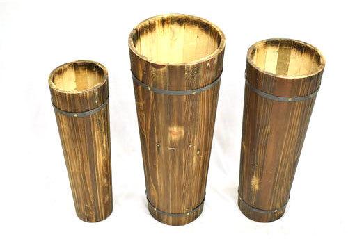 Wooden Flower Pot, for Home, Office, Color : Brown