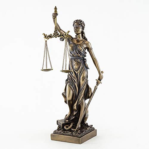 Polished Copper Justice Lady Statue, for Home, Office, Shop, Style : Antique