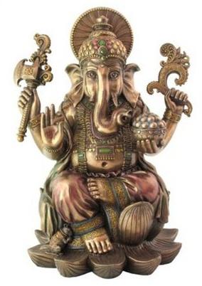 Polished Copper Lotus Ganesha Statue, for Religious Purpose, Packaging Type : Thermocol Box, Carton Box