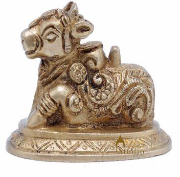 Polished Copper Nandi Statue, for Gifting, Home, Office, Style : Antique