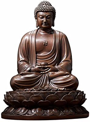 Copper Sitting Buddha Statue, for Home, Office, Shop, Style : Antique