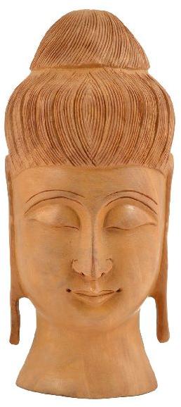 Polished Wooden Buddha Head Statue, for Garden, Home, Office, Shop, Style : Modern