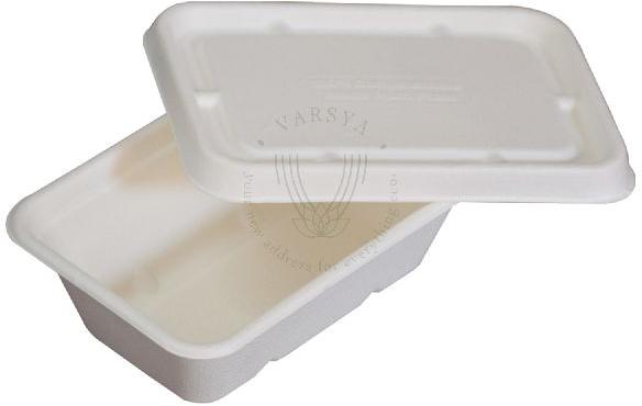 Biodegradable Bagasse Meal Box 650ml Container with Lid - VARSYA