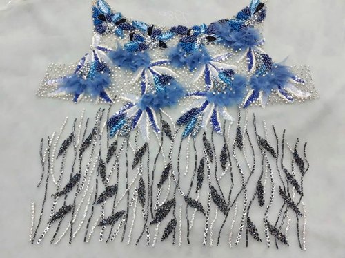 Bridal Gown Embroidery, Color : Blue