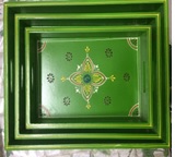 Wooden Green Straight Tray Set