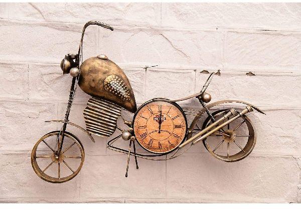 Brown Iron Sports Bike Clock