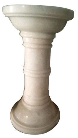 Round Marble Polished Garden Plant Stand, Color : White
