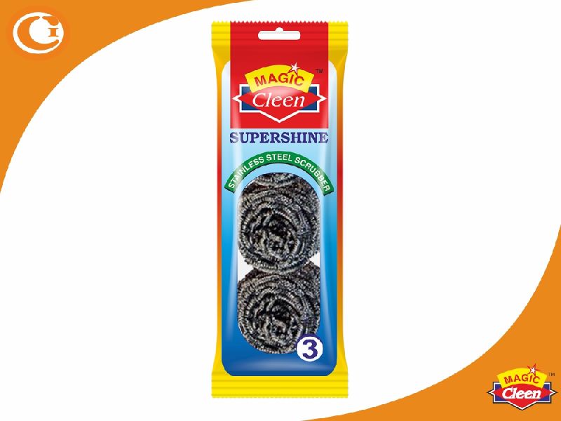Magic Cleen Supershine Stainless Steel Scrubber Pack of 3