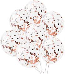HIPPITY HOP CONFETTI BALLOONS ( 12 INCH )  ROSE GOLD ( PACK OF 1 )