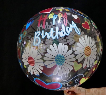 hippity hop transparent flower printed bobo balloon