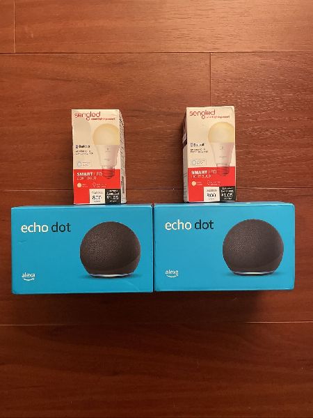2 Pack Amazon Echo Dot 4th Gen Smart speaker with Alexa Voice Control