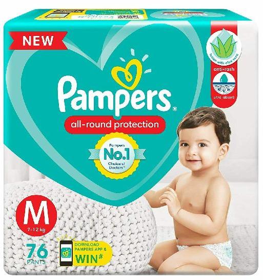 Pampers All round Protection Pants Medium size baby diapers 76 Count Anti Rash
