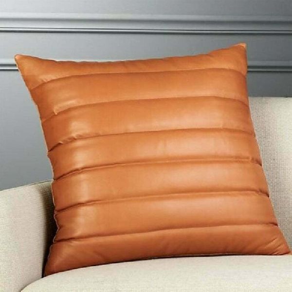 Round L6 Leather Cushion Cover, for Chairs, Sofa, Size : 40cm X 40cm