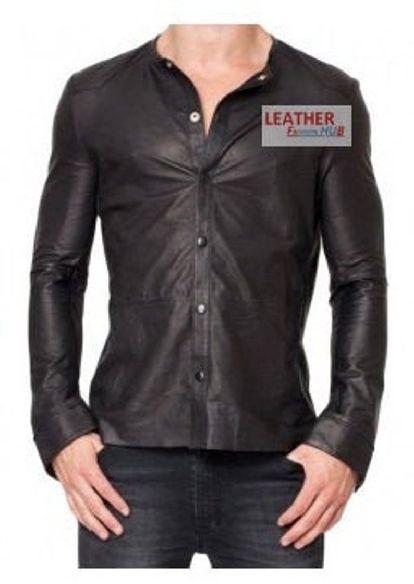 Plain M10 Mens Leather Shirt, Feature : Anti-Shrink, Anti-Wrinkle, Quick Dry