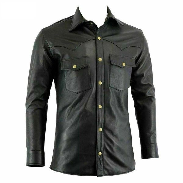 Long Sleeve M2 Mens Leather Shirt, Size : XL, XXL, Feature : Anti ...