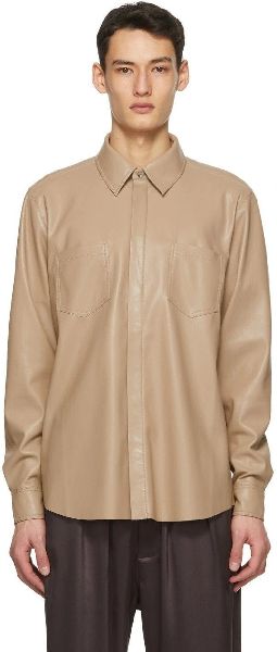 Plain M7 Mens Leather Shirt, Feature : Anti-Shrink, Anti-Wrinkle, Eco-Friendly