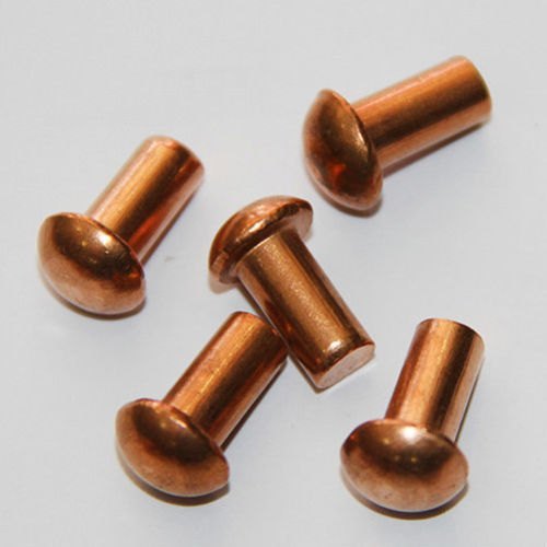 Polished Solid Copper Rivets, for Fittngs Use, Industrial Use, Internal Locking, Joint Use, Length : 0-10mm