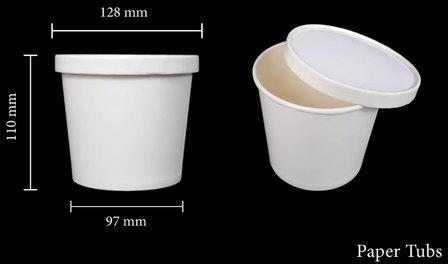 Round Takeaway Paper Containers, Color : white