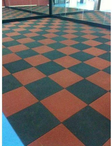 Designer Rubber Flooring Tile, Size : 500 mm x 500 mm