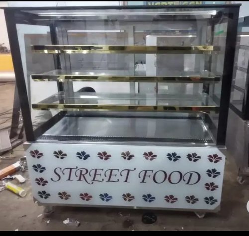 10-50kg Street Food Display Counter, Color : Silver