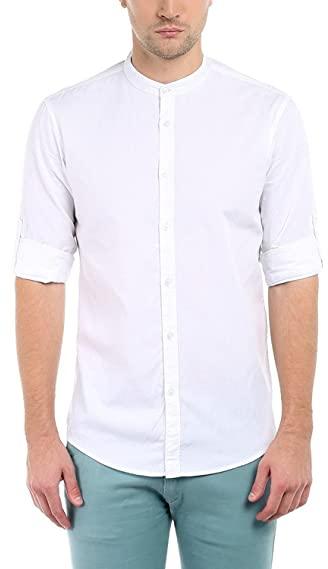 Plain Cotton Mens Chinese Collar Shirt, Size : XL, XXL
