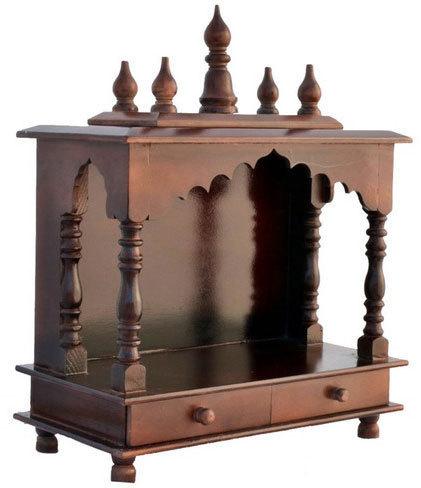 Polished Wooden Temple, for House, Offices, Shops, Feature : Attractive Designs